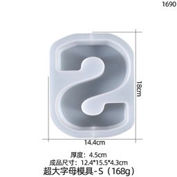 thumbnail for Yu Meiren DIY Cristal epoxi molde 26 Carta Grande decoración de la tabla silicona en stock al por mayor