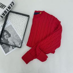 thumbnail for RL Ralph pony embroidery Fall/Winter crewneck twist long-sleeved knit sweater for a loose fit