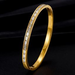 thumbnail for stainless steel bracelet zircon titanium steel bracelet women's fashion high-end sense bracelet niche temperament versatile hand jewelry wholesale