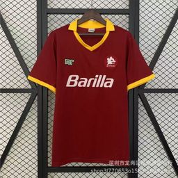 thumbnail for Roma Retro Jersey Collection Short-Sleeved Football Uniform 01-02-05 No. 10 Totti 92-94Roma Jersey