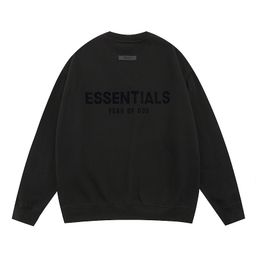 thumbnail for Novo FEAR OF GOD ESSENTIALS, moletom unissex casual com letras em relevo, forrado com fleece, estilo moderno