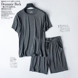 thumbnail for Modal Summer Pajamas Men&#039;s Thin Loose Short-Sleeved Shorts Can Be Worn Outside in Summer Sports Home Clothes Set