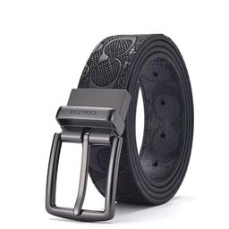 thumbnail for New Classy Koujia Belt Business C Pattern Double Buckle Double-Sided Embossed Trouser Belt Gift Box Men's Genuine Leather Casual Belt