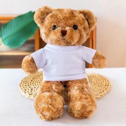 thumbnail for Cute Clothes Bear Teddy Bear Cute Grabber Rag Doll Printed Logo Gift Stuffed Toy
