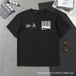 thumbnail for Cross-border foreign trade explosive donkey home L print classic double yarn loose round neck men's and women's versatile short-sleeved T-shirt