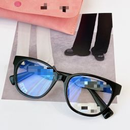 thumbnail for 24 new MIU black frame 02V plain face mirror blue light net red men and women can match the same prescription blue light