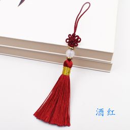 thumbnail for 6cm small Chinese knot ancient style small tassel bookmark tassel pendant jewelry accessories factory wholesale sachet hanging ear