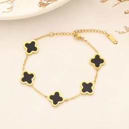 thumbnail for Cross-border New Style Four-leaf Clover Bracelet Women&#039s Korean-style Simple ins Five-flower Fritillaria Good Luck Four-leaf Clover All-match Bracelet Chain