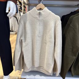 thumbnail for Japanese Single Men&#039;s and Women&#039;s Half-Zip Knitwear Long-Sleeved Soufflé Half Turtleneck Pullover Knitwear 460948