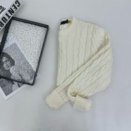 thumbnail for Rl Ralph Lauren Logo Embroidery Autumn/Winter Crew Neck Cable Knit Long-Sleeve Sweater Loose Fit