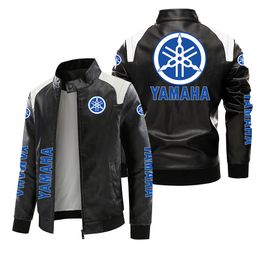 thumbnail for Cross-border Yamaha motorcycle logo leather jacket plus size printed autumn and winter jacket PU high-end men's clip