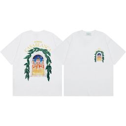 thumbnail for Camisetas de manga curta soltas com estampa Casablanca CasablancaLOGO, novidade transfronteiriça para primavera/verão 2024, para homens e mulheres.