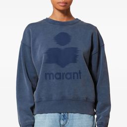 thumbnail for French 26 years early spring new retro loose letter logo print crew neck sweatshirt fashionable fleece sweatshirt women