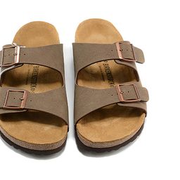 thumbnail for Summer Women's Flat Heel Slippers Casual Sandals with Cork Sole Women's Shoes Beach Shoes Outer Wear Double Buckle Open Toe Sandals Men's Slippers