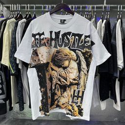 thumbnail for Life Hustlers Street Style Rhinestone Pattern Unisex Letter Vintage Short-Sleeve T-Shirt