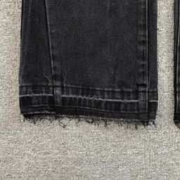 thumbnail for Trendy and versatile, washed, distressed panelled micro flared jeans