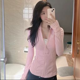 thumbnail for SWIFT SPEED double-sided brushed yoga jacket women's top sports running tight stand collar zipper jacket