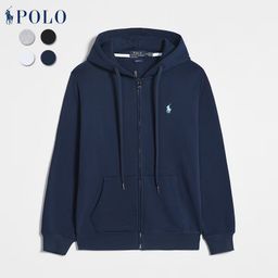thumbnail for Spring and Autumn Paul Long Sleeve Sweater Men's Casual Zipper Solid Color Embroidered Pony Label Zipper Cardigan Jacket