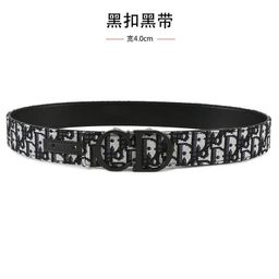 thumbnail for Cross-border Men&#039;s Belt 3.8cm Fashion Plain Litchi Simple Cloth Belt Belt Letter CD Buckle Head Belt