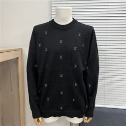 thumbnail for Correct Version Autumn and Winter Letter Logo Embroidered Round Neck Jacquard Sweater Casual Loose Wool Sweater for Men and Women Cross-Border