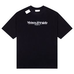 thumbnail for MM6 Horse Short-sleeved T-shirt Joint American Vintage Letter Men's and Women's Summer New Design Sense Niche Loose 260g