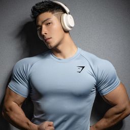 thumbnail for GYMSHARK健身短袖男士肌肉运动紧身衣弹力T恤鲨鱼印花速干上衣潮
