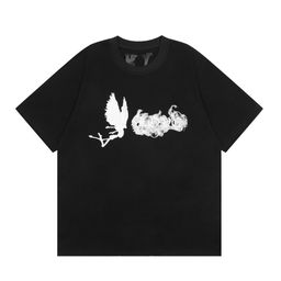 thumbnail for 2023 spring and summer New V @ LONE smoke large V pattern round neck pullover short sleeve men and women same style one piece wholesale