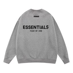 thumbnail for Foreign trade European and American fashion brand ESS fog three-dimensional letters classic autumn and winter fleece-lined men's and women's loose hooded sweater tide