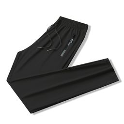 thumbnail for Men&#039s Summer Nylon Ice Silk Trousers Men&#039s Thin Breathable plus size Casual Stretch Trousers Flat Foot Quick-drying Pants