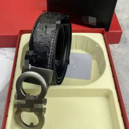 thumbnail for Men&#039s High-End Boutique Gift Box Belt Business Suit Buckle Belt Youth Casual Genuine Leather Smooth Buckle Formal Trouser Belt