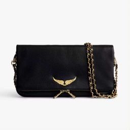 thumbnail for 2025 New French Foreign Trade Fashion ZV Bag Stud Diamond Wing Chain Women's Envelope Bag Casual Retro Shoulder Bag