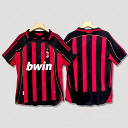 thumbnail for Camisas retrô de futebol do clássico time italiano da Serie A, AC Milan Kaká, Inter de Milão, uniformes de futebol de manga curta para jogos em casa e fora.