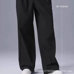 thumbnail for American Alo Straight-Leg Pants for Women, High-Waisted, Reflective Logo, Slimming Magic Pants, Casual Dress Pants, Spring and Summer Lightweight Style