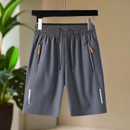 thumbnail for New Summer Men&#039;s Shorts Thin Ice Silk Quick-Drying Shorts Men&#039;s Sports Shorts Loose Breathable Beach Pants
