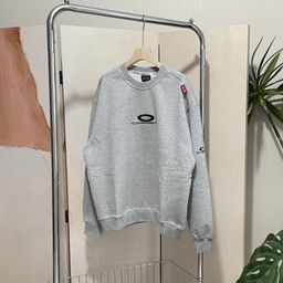 thumbnail for Niche OKLEY embroidery basic round neck fleece sweatshirt for men and women couples loose tops trendy brand ins autumn and winter