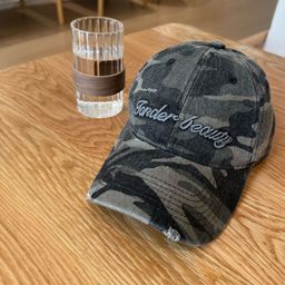 thumbnail for American three-dimensional letter embroidered baseball cap, women's versatile, fashionable, washed, ripped camouflage, sunscreen, sunshade, duck tongue hat