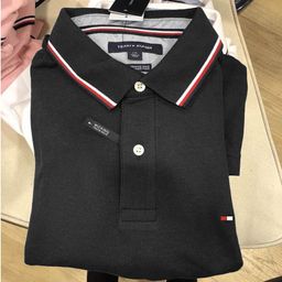 thumbnail for Tommy Short-Sleeved Polo Shirt Men&#039s Solid Color Lapel T-Shirt Half-Sleeve Pique Cotton Authentic