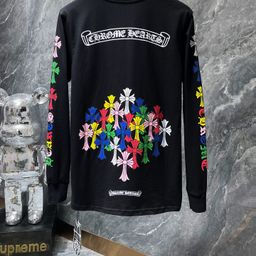 thumbnail for 2025 New Ch Cross Home Correct Version Washed Heavy-Duty Rhinestone Washed Vintage Classic Horseshoe Large Floral Long Sleeve