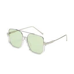 thumbnail for Women's sunglasses 2024 new trendy square frame large frame sunglasses for women Korean version UV protection face small plain makeup glasses