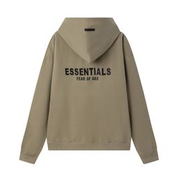 thumbnail for Foreign trade European and American fashion brand ESS fog three-dimensional letters classic autumn and winter fleece-lined men's and women's loose hooded sweater tide