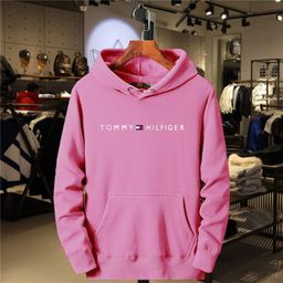 thumbnail for 2026 Cross-border New Tommy Men's Loose Sport Casual Hooded Long-Sleeve Sweatshirt with Solid Color Printed Label In Stock