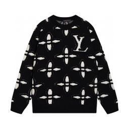 thumbnail for High version of the new old flower plush three-dimensional jacquard loose crew neck long-sleeved sweater for autumn 2025