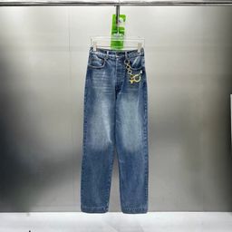 thumbnail for Correct version: L-Jia 2025 Autumn New Embroidered Jeans Front and Back Logo Straight-Leg Pants for Men and Women