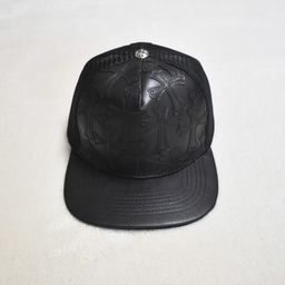 thumbnail for European and American Hollywood Trendy Brand Chrome Crow Silver Heart Cross Medal Large Brim Hat Sun Hat for Men and Women