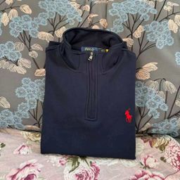 thumbnail for Cross-border foreign trade R*L Ralph American pony standard fleece thickened half zipper pure cotton ultra-soft stand-up collar men's and women's tops
