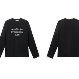 thumbnail for Cross-border exclusive for European and American ins style high gram weight for men and women of the same pure cotton double gauze long-sleeved letter T-shirt