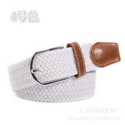 thumbnail for 130cm Export Elastic Extended Woven Elastic Belt Unisex Belt Canvas for Fat People Braided Twist