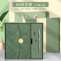 thumbnail for Conjunto de caixa de presente de caderno de negócios personalizado com logotipo imprimível, bloco de notas espesso de alta qualidade.