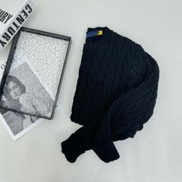 thumbnail for RL Ralph pony embroidery Fall/Winter crewneck twist long-sleeved knit sweater for a loose fit