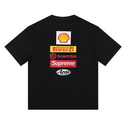 thumbnail for New European and American trend cotton crew neck T-shirt English logo unisex loose version T-shirt couple short sleeve tee